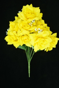 Yellow Micro Peach Open Rose Bush With Veins x12 (Lot of 1) SALE ITEM